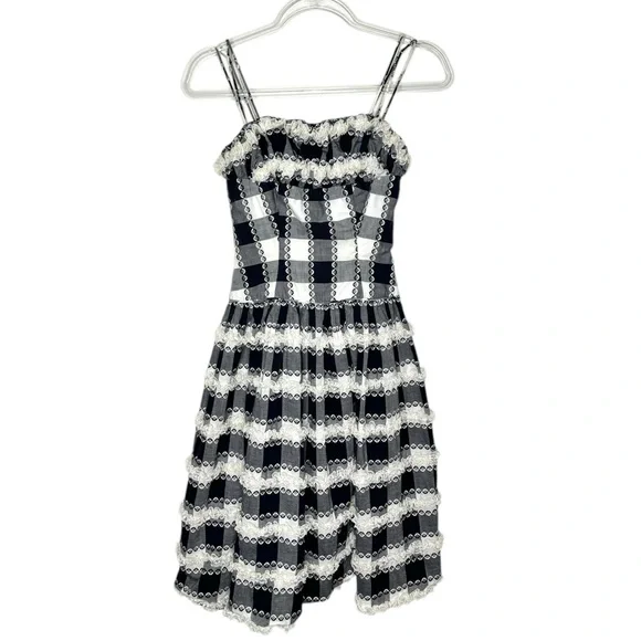 Vintage | 1950’s True Vintage Lou-Ette California Gigham Ruffle and Lace Dress - Picture 11 of 15